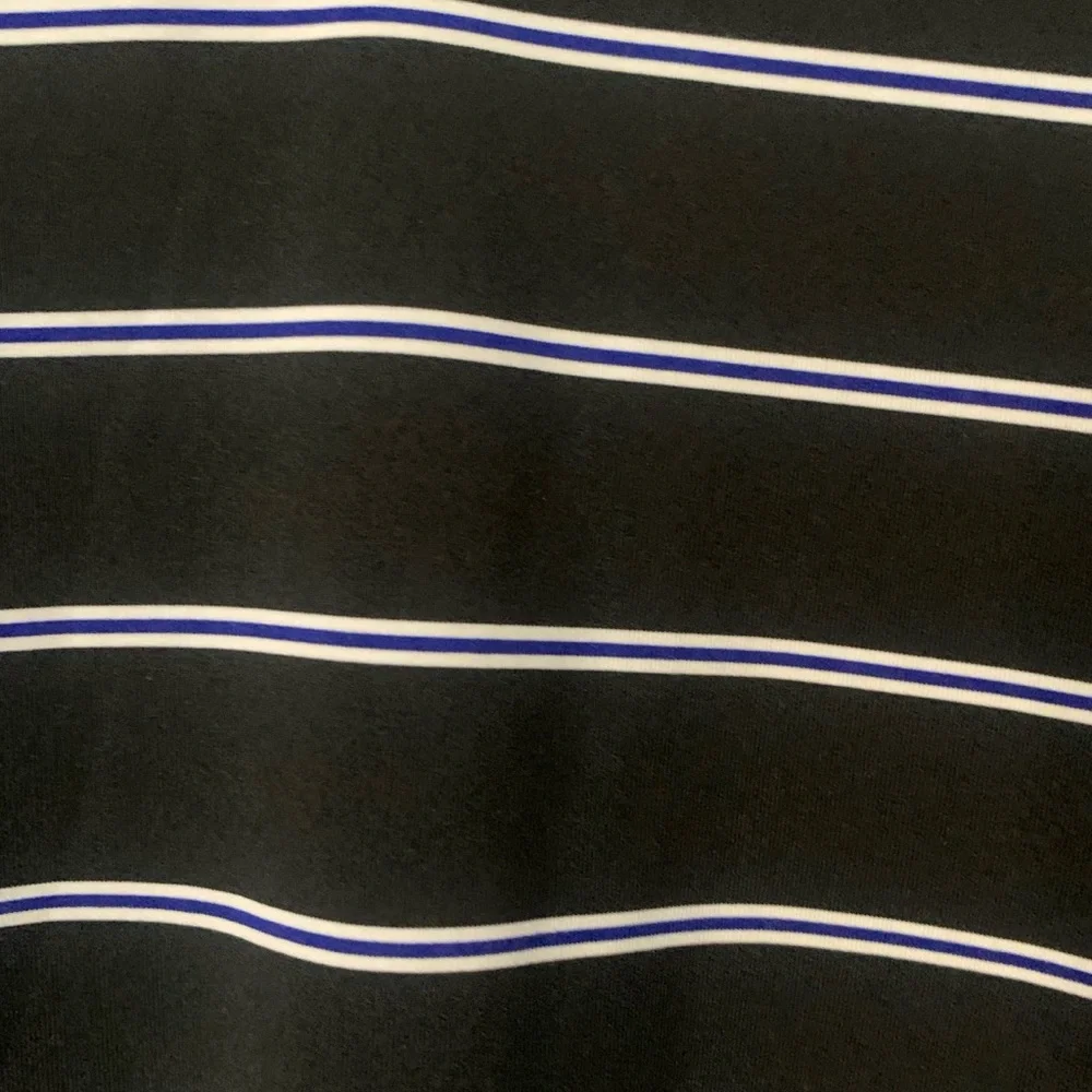 RLX Ralph Lauren Men’s Medium Black Striped Collared Casual Golf Polo Shirt